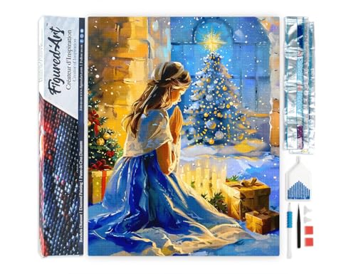 Figured'Art Diamond Painting Erwachsene 40x50cm Ganze Leinwand gerollt Weihnachtsabendgebet 5D Bilder Eckige Steine - DIY Set Basteln Figured'Art Diamond Painting Erwachsene 40x50cm Ganze Leinwand gerollt Weihnachtsabendgebet 5D Bilder Eckige Steine - DIY Set Basteln von Figured'Art