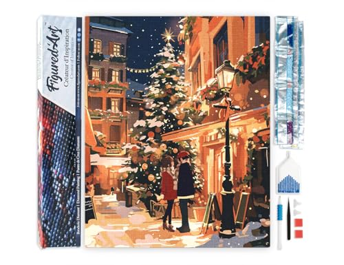 Figured'Art Diamond Painting Erwachsene 40x50cm Ganze Leinwand gerollt Weihnachtspaar in der Stadt 5D Bilder Eckige Steine - DIY Set Basteln Figured'Art Diamond Painting Erwachsene 40x50cm Ganze Leinwand gerollt Weihnachtspaar in der Stadt 5D Bilder Eckige Steine - DIY Set Basteln von Figured'Art