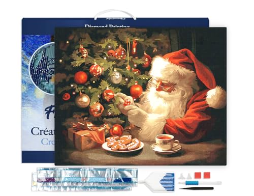 Figured'Art Diamond Painting Erwachsene 40x50cm Mit Rahmen Ganze Leinwand gespannt Fröhlicher Abend des Weihnachtsmanns 5D Bilder Eckige Steine - DIY Set Basteln Figured'Art Diamond Painting Erwachsene 40x50cm Mit Rahmen Ganze Leinwand gespannt Fröhlicher Abend des Weihnachtsmanns 5D Bilder Eckige Steine - DIY Set Basteln von Figured'Art