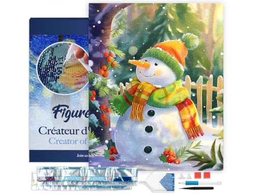 Figured'Art Diamond Painting Erwachsene 40x50cm Mit Rahmen Ganze Leinwand gespannt Fröhlicher Schneemann 5D Bilder Eckige Steine - DIY Set Basteln Figured'Art Diamond Painting Erwachsene 40x50cm Mit Rahmen Ganze Leinwand gespannt Fröhlicher Schneemann 5D Bilder Eckige Steine - DIY Set Basteln von Figured'Art
