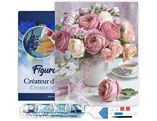 Figured'Art Diamond Painting Erwachsene 40x50cm Mit Rahmen Ganze Leinwand gespannt Rosenstrauß 5D Bilder Eckige Steine - DIY Set Basteln Figured'Art Diamond Painting Erwachsene 40x50cm Mit Rahmen Ganze Leinwand gespannt Rosenstrauß 5D Bilder Eckige Steine - DIY Set Basteln von Figured'Art