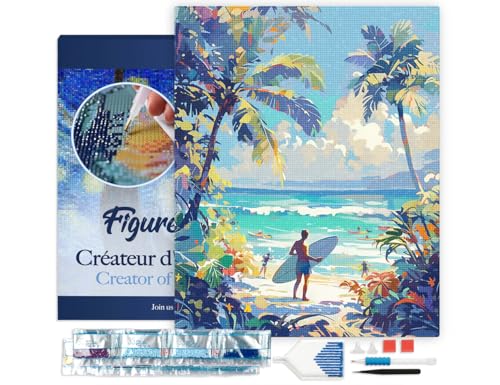 Figured'Art Diamond Painting Erwachsene 40x50cm Mit Rahmen Ganze Leinwand gespannt Sonniger Strandtag 5D Bilder Eckige Steine - DIY Set Basteln Figured'Art Diamond Painting Erwachsene 40x50cm Mit Rahmen Ganze Leinwand gespannt Sonniger Strandtag 5D Bilder Eckige Steine - DIY Set Basteln von Figured'Art
