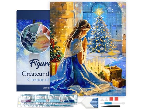 Figured'Art Diamond Painting Erwachsene 40x50cm Mit Rahmen Ganze Leinwand gespannt Weihnachtsabendgebet 5D Bilder Eckige Steine - DIY Set Basteln Figured'Art Diamond Painting Erwachsene 40x50cm Mit Rahmen Ganze Leinwand gespannt Weihnachtsabendgebet 5D Bilder Eckige Steine - DIY Set Basteln von Figured'Art