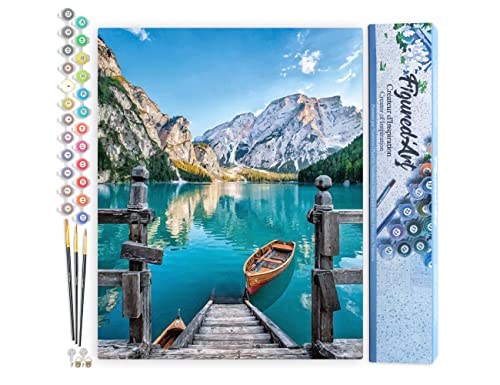 Figured'Art Malen Nach Zahlen Erwachsene Boot auf einem Bergsee - Paint by Numbers Basteln DIY Bastelset 40x50cm ohne Holzrahmen Figured'Art Malen Nach Zahlen Erwachsene Boot auf einem Bergsee - Paint by Numbers Basteln DIY Bastelset 40x50cm ohne Holzrahmen von Figured'Art