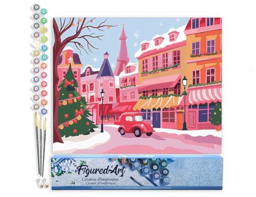 Figured'Art Malen Nach Zahlen Erwachsene Bunte Weihnachtsstadt - Paint by Numbers Basteln DIY Bastelset 40x50cm ohne Holzrahmen Figured'Art Malen Nach Zahlen Erwachsene Bunte Weihnachtsstadt - Paint by Numbers Basteln DIY Bastelset 40x50cm ohne Holzrahmen von Figured'Art
