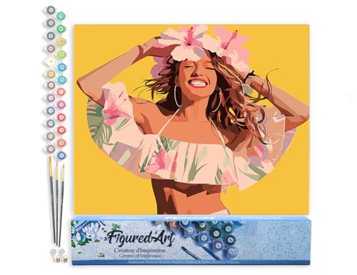 Figured'Art Malen Nach Zahlen Erwachsene Freudiges Mädchen - Paint by Numbers Basteln DIY Bastelset 40x50cm ohne Holzrahmen Figured'Art Malen Nach Zahlen Erwachsene Freudiges Mädchen - Paint by Numbers Basteln DIY Bastelset 40x50cm ohne Holzrahmen von Figured'Art