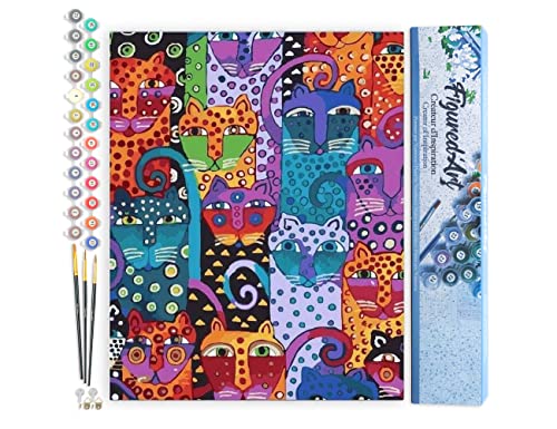 Figured'Art Malen Nach Zahlen Erwachsene Katzen abstrakt - Paint by Numbers Basteln DIY Bastelset 40x50cm ohne Holzrahmen Figured'Art Malen Nach Zahlen Erwachsene Katzen abstrakt - Paint by Numbers Basteln DIY Bastelset 40x50cm ohne Holzrahmen von Figured'Art
