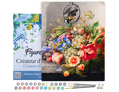 Figured'Art Malen Nach Zahlen Erwachsene Mit Rahmen Blumen und Obst - Herman Henstenburgh - Paint by Numbers Basteln DIY Bastelset 40x50cm Leinwand gespannt auf Holzrahmen Figured'Art Malen Nach Zahlen Erwachsene Mit Rahmen Blumen und Obst - Herman Henstenburgh - Paint by Numbers Basteln DIY Bastelset 40x50cm Leinwand gespannt auf Holzrahmen von Figured'Art
