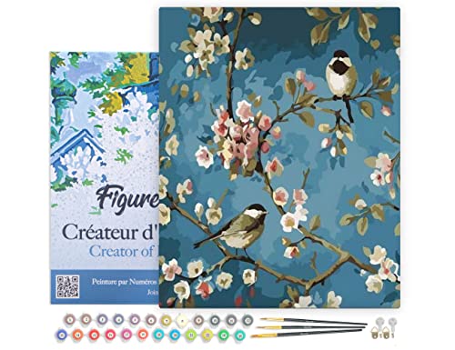 Figured'Art Malen Nach Zahlen Erwachsene Mit Rahmen Blumen und Vögel - Paint by Numbers Basteln DIY Bastelset 40x50cm - Leinwand gespannt auf Holzrahmen Figured'Art Malen Nach Zahlen Erwachsene Mit Rahmen Blumen und Vögel - Paint by Numbers Basteln DIY Bastelset 40x50cm - Leinwand gespannt auf Holzrahmen von Figured'Art