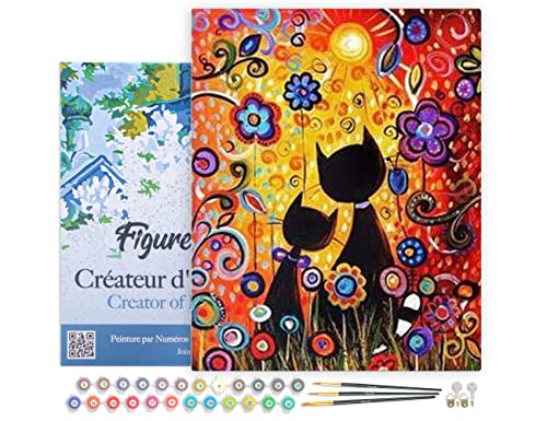 Figured'Art Malen Nach Zahlen Erwachsene Mit Rahmen Cartoon Katzen - Paint by Numbers Basteln DIY Bastelset 40x50cm Leinwand gespannt auf Holzrahmen Figured'Art Malen Nach Zahlen Erwachsene Mit Rahmen Cartoon Katzen - Paint by Numbers Basteln DIY Bastelset 40x50cm Leinwand gespannt auf Holzrahmen von Figured'Art