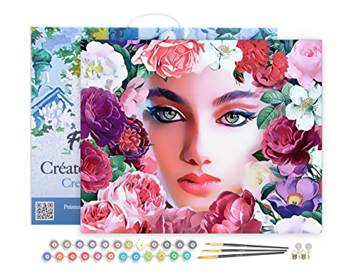 Figured'Art Malen Nach Zahlen Erwachsene Mit Rahmen Gesicht und Blumen - Paint by Numbers Basteln DIY Bastelset 40x50cm Leinwand gespannt auf Holzrahmen Figured'Art Malen Nach Zahlen Erwachsene Mit Rahmen Gesicht und Blumen - Paint by Numbers Basteln DIY Bastelset 40x50cm Leinwand gespannt auf Holzrahmen von Figured'Art