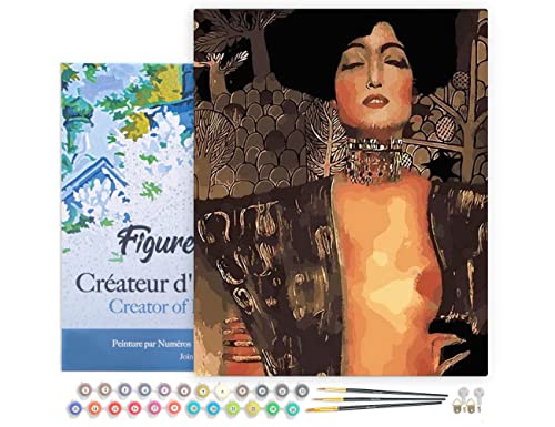 Figured'Art Malen Nach Zahlen Erwachsene Mit Rahmen Judith und Holofernes - Gustav Klimt - Paint by Numbers Basteln DIY Bastelset 40x50cm Leinwand gespannt auf Holzrahmen Figured'Art Malen Nach Zahlen Erwachsene Mit Rahmen Judith und Holofernes - Gustav Klimt - Paint by Numbers Basteln DIY Bastelset 40x50cm Leinwand gespannt auf Holzrahmen von Figured'Art
