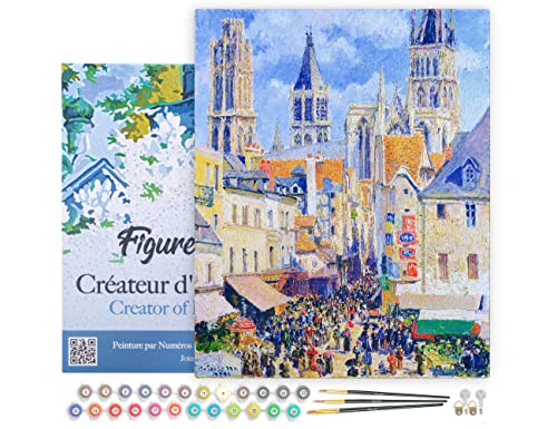 Figured'Art Malen Nach Zahlen Erwachsene Mit Rahmen Rue de l’Épicerie in Rouen - Camille Pissarro - Paint by Numbers Basteln DIY Bastelset 40x50cm Leinwand gespannt auf Holzrahmen Figured'Art Malen Nach Zahlen Erwachsene Mit Rahmen Rue de l’Épicerie in Rouen - Camille Pissarro - Paint by Numbers Basteln DIY Bastelset 40x50cm Leinwand gespannt auf Holzrahmen von Figured'Art