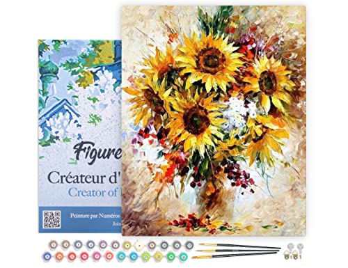 Figured'Art Malen Nach Zahlen Erwachsene Mit Rahmen Schöne Sonnenblumen - Paint by Numbers Basteln DIY Bastelset 40x50cm - Leinwand gespannt auf Holzrahmen Figured'Art Malen Nach Zahlen Erwachsene Mit Rahmen Schöne Sonnenblumen - Paint by Numbers Basteln DIY Bastelset 40x50cm - Leinwand gespannt auf Holzrahmen von Figured'Art