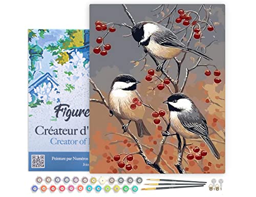 Figured'Art Malen Nach Zahlen Erwachsene Mit Rahmen Vögel und Obstbaum - Paint by Numbers Basteln DIY Bastelset 40x50cm - Leinwand gespannt auf Holzrahmen Figured'Art Malen Nach Zahlen Erwachsene Mit Rahmen Vögel und Obstbaum - Paint by Numbers Basteln DIY Bastelset 40x50cm - Leinwand gespannt auf Holzrahmen von Figured'Art