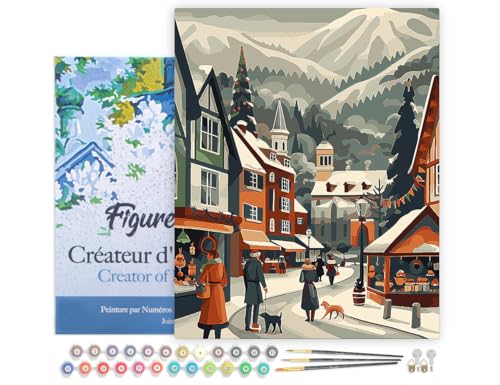 Figured'Art Malen Nach Zahlen Erwachsene Mit Rahmen Weihnachtsmarkt im Tal - Paint by Numbers Basteln DIY Bastelset 40x50cm - Leinwand gespannt auf Holzrahmen Figured'Art Malen Nach Zahlen Erwachsene Mit Rahmen Weihnachtsmarkt im Tal - Paint by Numbers Basteln DIY Bastelset 40x50cm - Leinwand gespannt auf Holzrahmen von Figured'Art