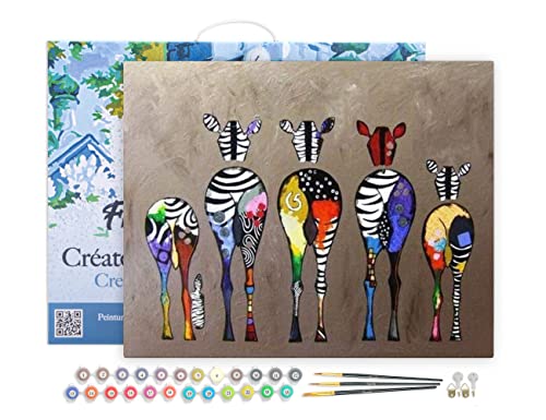 Figured'Art Malen Nach Zahlen Erwachsene Mit Rahmen Zebras von hinten - Paint by Numbers Basteln DIY Bastelset 40x50cm Leinwand gespannt auf Holzrahmen Figured'Art Malen Nach Zahlen Erwachsene Mit Rahmen Zebras von hinten - Paint by Numbers Basteln DIY Bastelset 40x50cm Leinwand gespannt auf Holzrahmen von Figured'Art
