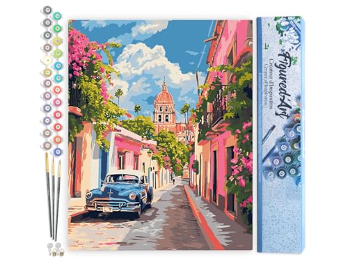 Figured'Art Malen Nach Zahlen Erwachsene Oldtimer Auto in Mexiko City - Paint by Numbers Basteln DIY Bastelset 40x50cm ohne Holzrahmen Figured'Art Malen Nach Zahlen Erwachsene Oldtimer Auto in Mexiko City - Paint by Numbers Basteln DIY Bastelset 40x50cm ohne Holzrahmen von Figured'Art