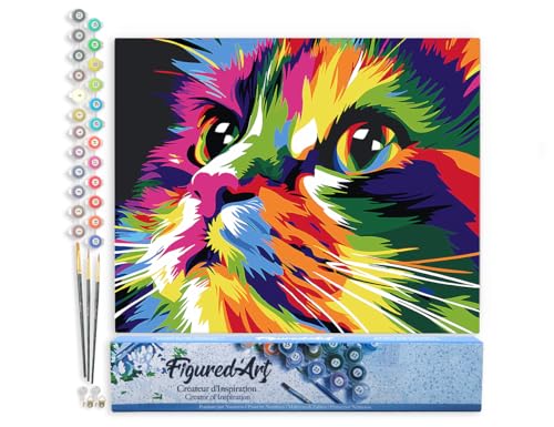 Figured'Art Malen Nach Zahlen Erwachsene Pop Art Niedliche Katze - Paint by Numbers Basteln DIY Bastelset 40x50cm ohne Holzrahmen Figured'Art Malen Nach Zahlen Erwachsene Pop Art Niedliche Katze - Paint by Numbers Basteln DIY Bastelset 40x50cm ohne Holzrahmen von Figured'Art