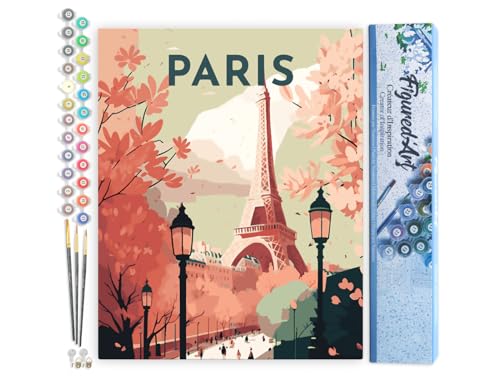 Figured'Art Malen Nach Zahlen Erwachsene Reiseplakat Paris II - Paint by Numbers Basteln DIY Bastelset 40x50cm ohne Holzrahmen Figured'Art Malen Nach Zahlen Erwachsene Reiseplakat Paris II - Paint by Numbers Basteln DIY Bastelset 40x50cm ohne Holzrahmen von Figured'Art
