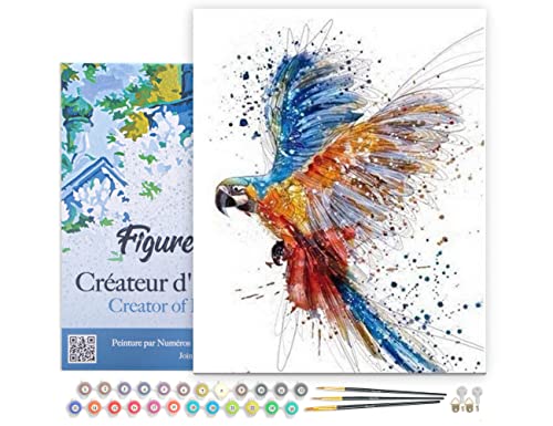 Figured'Art Malen Nach Zahlen Erwachsene Mit Rahmen Papagei in vollem Flug - Paint by Numbers Basteln DIY Bastelset 40x50cm Leinwand gespannt auf Holzrahmen Figured'Art Malen Nach Zahlen Erwachsene Mit Rahmen Papagei in vollem Flug - Paint by Numbers Basteln DIY Bastelset 40x50cm Leinwand gespannt auf Holzrahmen von Figured'Art