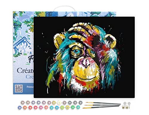 Figured'Art Malen Nach Zahlen Erwachsene Mit Rahmen Pop Art Pavian - Paint by Numbers Basteln DIY Bastelset 40x50cm Leinwand gespannt auf Holzrahmen Figured'Art Malen Nach Zahlen Erwachsene Mit Rahmen Pop Art Pavian - Paint by Numbers Basteln DIY Bastelset 40x50cm Leinwand gespannt auf Holzrahmen von Figured'Art