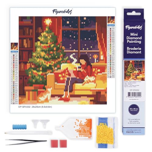 Figured'Art Mini Diamond Painting Erwachsene 25x25cm Ganze Leinwand gerollt Festlicher Rückzugsort am Abend 5D Bilder Runde Steine - DIY Set Basteln Figured'Art Mini Diamond Painting Erwachsene 25x25cm Ganze Leinwand gerollt Festlicher Rückzugsort am Abend 5D Bilder Runde Steine - DIY Set Basteln von Figured'Art