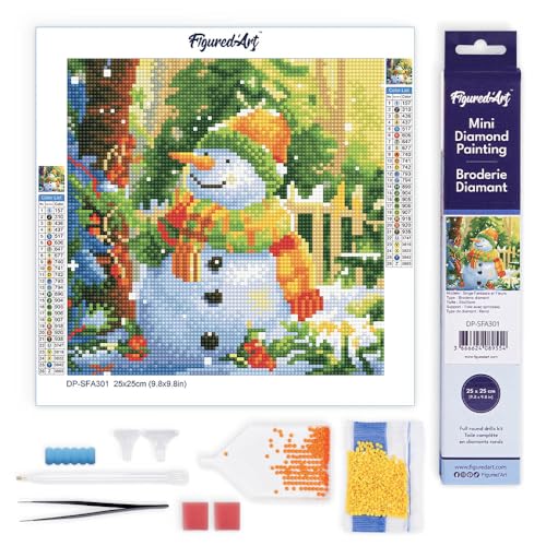 Figured'Art Mini Diamond Painting Erwachsene 25x25cm Ganze Leinwand gerollt Fröhlicher Schneemann 5D Bilder Runde Steine - DIY Set Basteln Figured'Art Mini Diamond Painting Erwachsene 25x25cm Ganze Leinwand gerollt Fröhlicher Schneemann 5D Bilder Runde Steine - DIY Set Basteln von Figured'Art