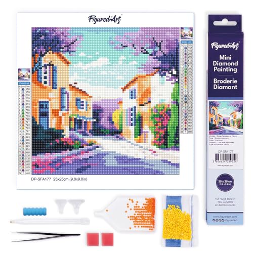 Figured'Art Mini Diamond Painting Erwachsene 25x25cm Ganze Leinwand gerollt Frühling in der Provence 5D Bilder Runde Steine - DIY Set Basteln Figured'Art Mini Diamond Painting Erwachsene 25x25cm Ganze Leinwand gerollt Frühling in der Provence 5D Bilder Runde Steine - DIY Set Basteln von Figured'Art