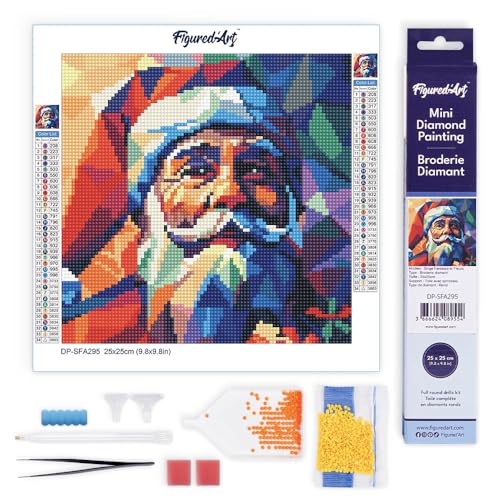 Figured'Art Mini Diamond Painting Erwachsene 25x25cm Ganze Leinwand gerollt Polygon-Weihnachtsmann 5D Bilder Runde Steine - DIY Set Basteln Figured'Art Mini Diamond Painting Erwachsene 25x25cm Ganze Leinwand gerollt Polygon-Weihnachtsmann 5D Bilder Runde Steine - DIY Set Basteln von Figured'Art