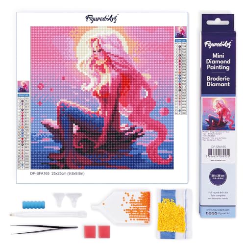 Figured'Art Mini Diamond Painting Erwachsene 25x25cm Ganze Leinwand gerollt Rosa Meerjungfrau 5D Bilder Runde Steine - DIY Set Basteln Figured'Art Mini Diamond Painting Erwachsene 25x25cm Ganze Leinwand gerollt Rosa Meerjungfrau 5D Bilder Runde Steine - DIY Set Basteln von Figured'Art