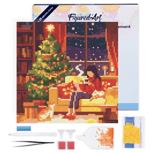 Figured'Art Mini Diamond Painting Erwachsene 25x25cm Mit Rahmen Ganze Leinwand gespannt Festlicher Rückzugsort am Abend 5D Bilder Runde Steine - DIY Set Basteln Figured'Art Mini Diamond Painting Erwachsene 25x25cm Mit Rahmen Ganze Leinwand gespannt Festlicher Rückzugsort am Abend 5D Bilder Runde Steine - DIY Set Basteln von Figured'Art