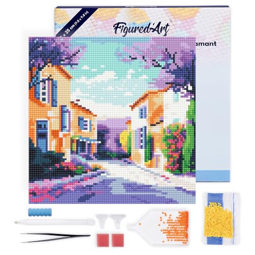 Figured'Art Mini Diamond Painting Erwachsene 25x25cm Mit Rahmen Ganze Leinwand gespannt Frühling in der Provence 5D Bilder Runde Steine - DIY Set Basteln Figured'Art Mini Diamond Painting Erwachsene 25x25cm Mit Rahmen Ganze Leinwand gespannt Frühling in der Provence 5D Bilder Runde Steine - DIY Set Basteln von Figured'Art