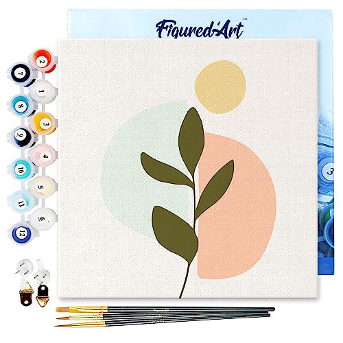 Figured'Art Mini Malen Nach Zahlen Erwachsene Mit Rahmen 20x20cm Kleines Format - Pflanze 3 - Paint by Numbers Basteln DIY Bastelset Leinwand gespannt auf Holzrahmen Figured'Art Mini Malen Nach Zahlen Erwachsene Mit Rahmen 20x20cm Kleines Format - Pflanze 3 - Paint by Numbers Basteln DIY Bastelset Leinwand gespannt auf Holzrahmen von Figured'Art
