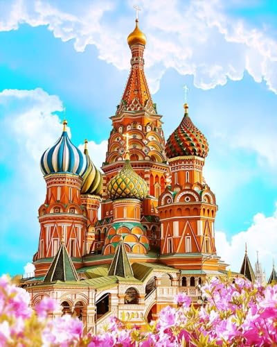 Figured'Art Vorgedrucktes Kreuzstich-Set 32x40cm - Basilius-Kathedrale - Komplett vorgedruckte Baumwoll-Aida-Leinwand 11 CT - Perfekt für Erwachsene und Anfänger Figured'Art Vorgedrucktes Kreuzstich-Set 32x40cm - Basilius-Kathedrale - Komplett vorgedruckte Baumwoll-Aida-Leinwand 11 CT - Perfekt für Erwachsene und Anfänger von Figured'Art