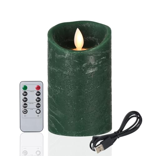 FiiMoo LED Kerze mit Fernbedienung, Aufladbare LED Kerze, 10cm Grün, Paraffinwachs, Batteriebetrieben FiiMoo LED Kerze mit Fernbedienung, Aufladbare LED Kerze, 10cm Grün, Paraffinwachs, Batteriebetrieben von FiiMoo