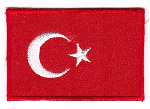 Aufnäher Bügelbild Aufbügler Iron on Patches Applikation Flagge Türkei 3 x 2cm Vor 20-19-S von 1A-Kurzwaren