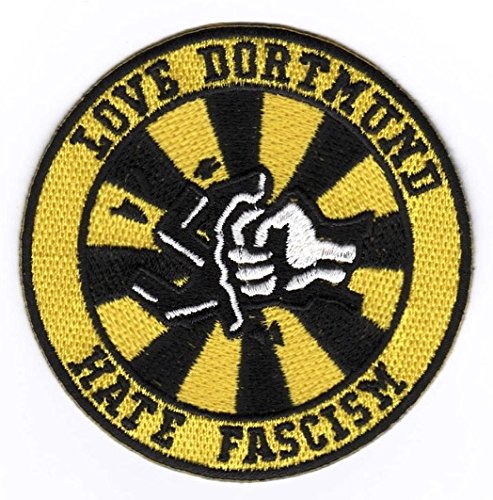 Dortmund Aufnäher Bügelbild Patch Love Dortmund - Hate Fascism von Fiico