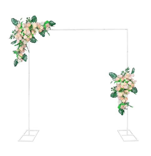 Fiita 2.5 * 2.5m Hochzeitsbogen-Hintergrundständer, quadratisch, goldfarben, Metallbogen, Hintergrund für Hochzeitszeremonie, Fotoautomaten, Geburtstag, Party Dekoration White Fiita 2.5 * 2.5m Hochzeitsbogen-Hintergrundständer, quadratisch, goldfarben, Metallbogen, Hintergrund für Hochzeitszeremonie, Fotoautomaten, Geburtstag, Party Dekoration White von Fiita