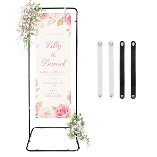 Fiita Hochzeits-Willkommensschild-Halter, verstellbare Staffelei für Hochzeitsschilder, Ständer und Sitztafeln, Metall-Staffelei für Schilder, Empfang, goldfarbener Willkommensschild-Halter für Party von Fiita