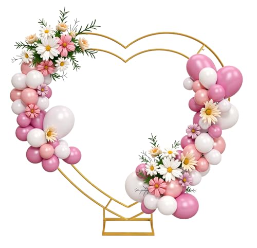 Fiita Herz Hochzeitsbogen,Herz Ballon Bogen Kit Metall Arch Stand Hochzeit Blumen Herzförmiges Kreis Rahmen Hoop Ständer Ballonbogen Set,für Hochzeit, Babyparty, Geburtstagsfeier, Jubiläum,2m Fiita Herz Hochzeitsbogen,Herz Ballon Bogen Kit Metall Arch Stand Hochzeit Blumen Herzförmiges Kreis Rahmen Hoop Ständer Ballonbogen Set,für Hochzeit, Babyparty, Geburtstagsfeier, Jubiläum,2m von Fiita
