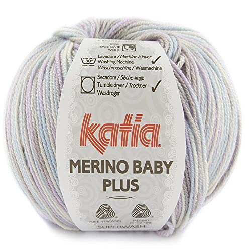 50g "Merino Baby Plus" - Farbe: 105 - malve-wasserblau-steingrau - Merinowolle mit Total Easy Care ist ideal zum Stricken und Häkeln bequemer Kleidungsstücke. 50g "Merino Baby Plus" - Farbe: 105 - malve-wasserblau-steingrau - Merinowolle mit Total Easy Care ist ideal zum Stricken und Häkeln bequemer Kleidungsstücke. von Fil Katia