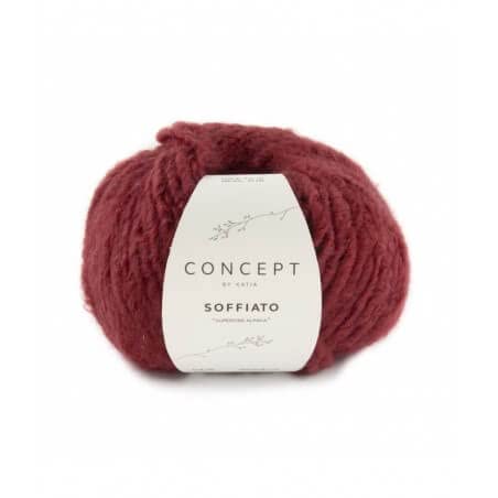 Concept 100g Soffiato - Farbe 103 - rot - Ein spektakuläres, dickes Dochtgarn aus 70% Alpaka mit falscher Verzwirnung, die ihm noch mehr Volumen und Leichtigkeit verleiht von Katıa