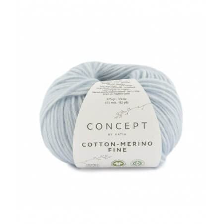 Concept 25g Cotton - Merino fine - Farbe: 85 - hellhimmelblau - Ein voluminöses Garn aus Bio-Baumwolle und bester Merinowolle, vereint in zarter Kettenstruktur. von Fil Katia