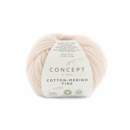 Concept 25g Cotton - Merino fine - Farbe: 88 - hellrosa - Ein voluminöses Garn aus Bio-Baumwolle und bester Merinowolle, vereint in zarter Kettenstruktur. von Katıa
