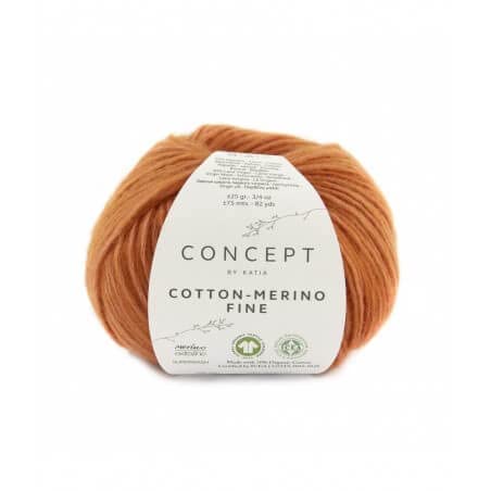 Concept 25g Cotton - Merino fine - Farbe: 90 - orange - Ein voluminöses Garn aus Bio-Baumwolle und bester Merinowolle, vereint in zarter Kettenstruktur. Concept 25g Cotton - Merino fine - Farbe: 90 - orange - Ein voluminöses Garn aus Bio-Baumwolle und bester Merinowolle, vereint in zarter Kettenstruktur. von Fil Katia