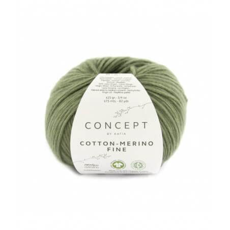 Concept 25g Cotton - Merino fine - Farbe: 92 - blassgrün - Ein voluminöses Garn aus Bio-Baumwolle und bester Merinowolle, vereint in zarter Kettenstruktur. von Fil Katia