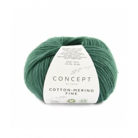 Concept 25g Cotton - Merino fine - Farbe: 93 - opalgrün - Ein voluminöses Garn aus Bio-Baumwolle und bester Merinowolle, vereint in zarter Kettenstruktur. von Fil Katia