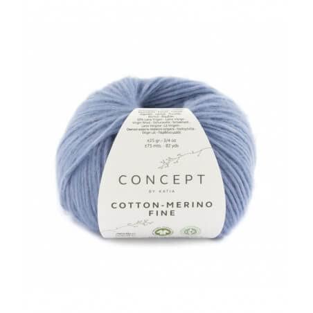 Concept 25g Cotton - Merino fine - Farbe: 94 - hellblau - Ein voluminöses Garn aus Bio-Baumwolle und bester Merinowolle, vereint in zarter Kettenstruktur. Concept 25g Cotton - Merino fine - Farbe: 94 - hellblau - Ein voluminöses Garn aus Bio-Baumwolle und bester Merinowolle, vereint in zarter Kettenstruktur. von Fil Katia