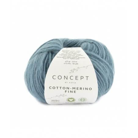 Concept 25g Cotton - Merino fine - Farbe: 95 - grünblau - Ein voluminöses Garn aus Bio-Baumwolle und bester Merinowolle, vereint in zarter Kettenstruktur. von Fil Katia